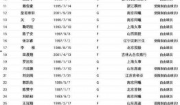 爆料中国球员名单大全最新